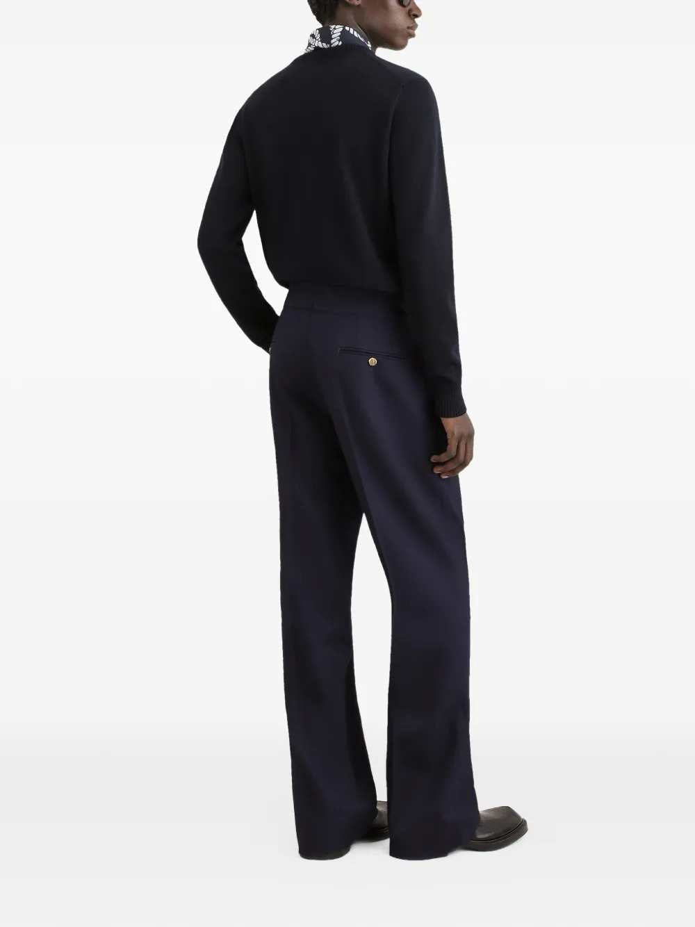 DOLCE & GABBANA Dolce & Gabbana Men Embroidered Plain-Knit Sweater