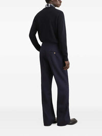 DOLCE & GABBANA Dolce & Gabbana Men Embroidered Plain-Knit Sweater