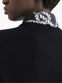 DOLCE & GABBANA Dolce & Gabbana Men Embroidered Plain-Knit Sweater
