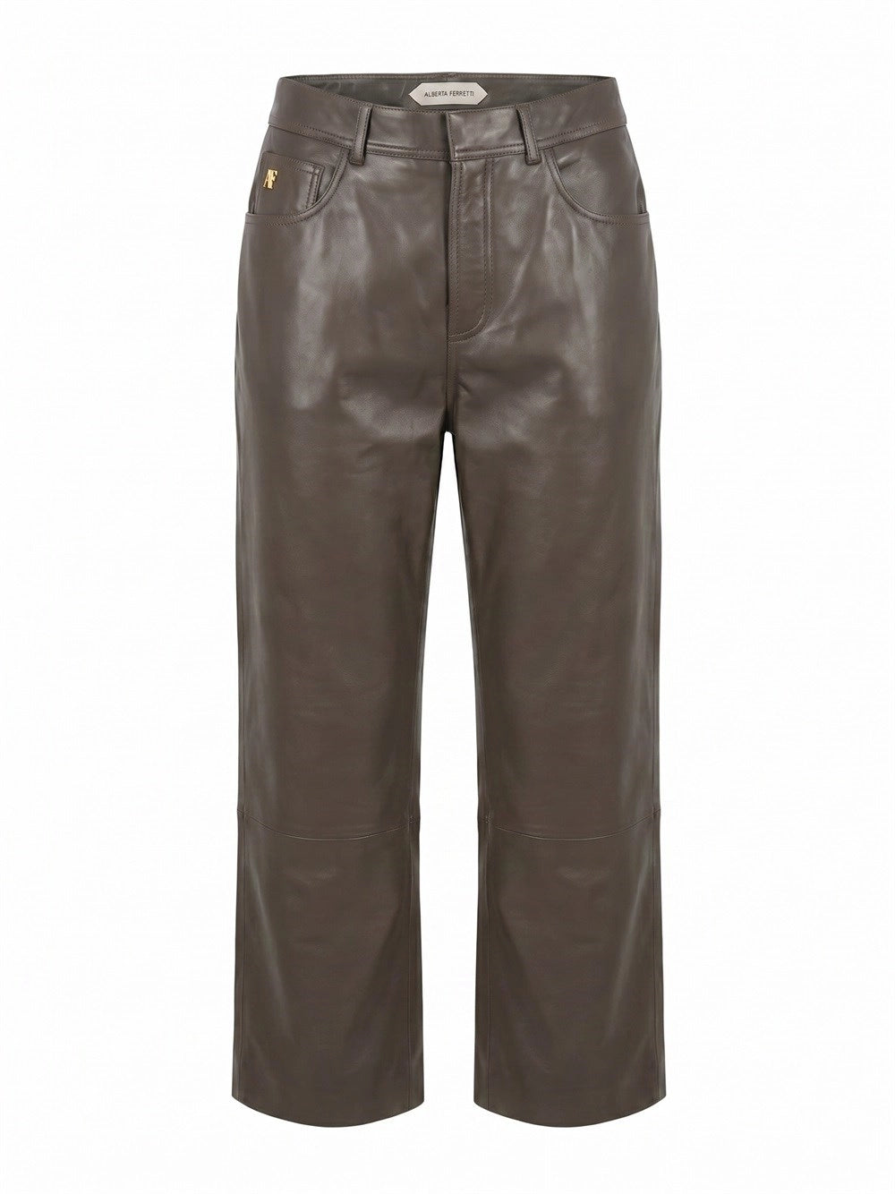 Alberta Ferretti Women Leather Cropped Pants