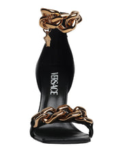 Versace Womens Medusa Chain Heel Sandals