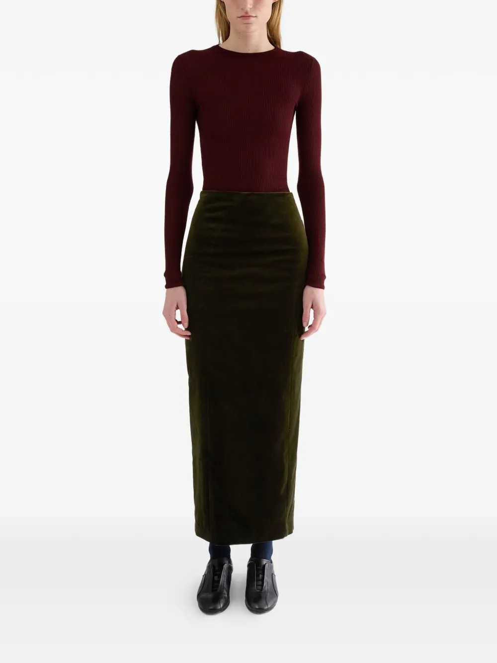 JIL SANDER Jil Sander Women High-Waisted Velvet Maxi Skirt