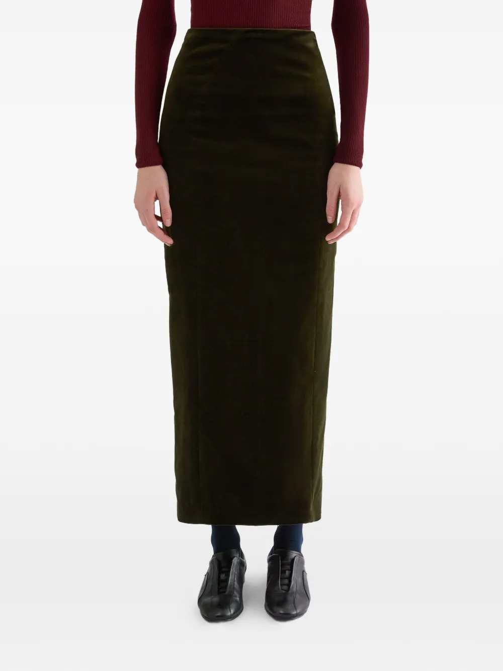 JIL SANDER Jil Sander Women High-Waisted Velvet Maxi Skirt