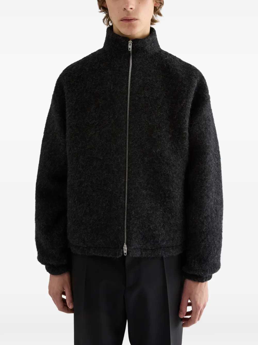 Jil Sander Men Zip-Up Wool-Blend Fleece Sweater