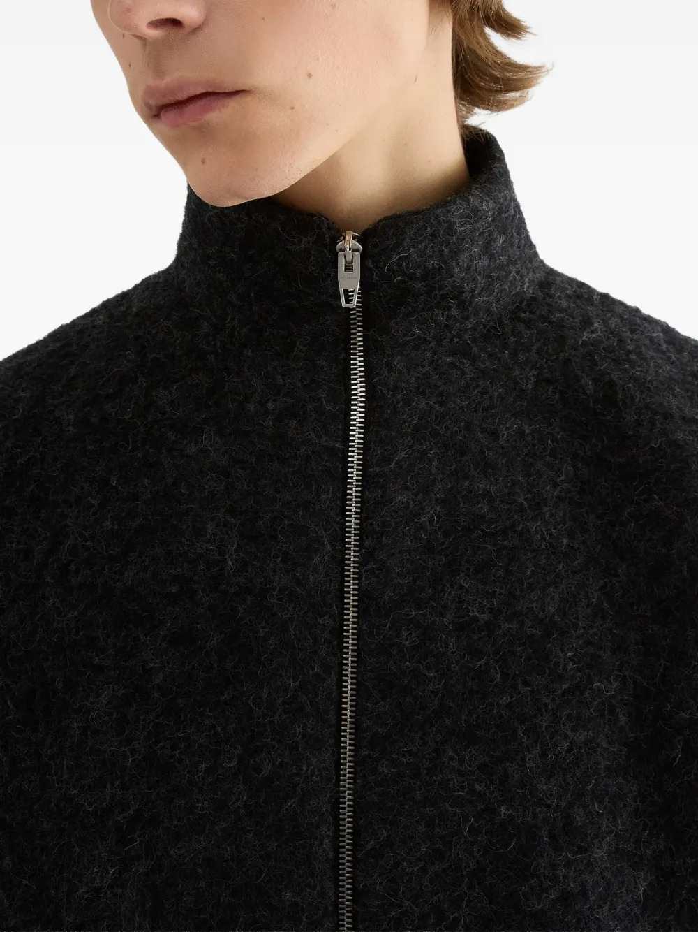 Jil Sander Men Zip-Up Wool-Blend Fleece Sweater