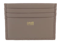 Roberto Cavalli Class Taupe Embossed Dolly Credit Card Holder