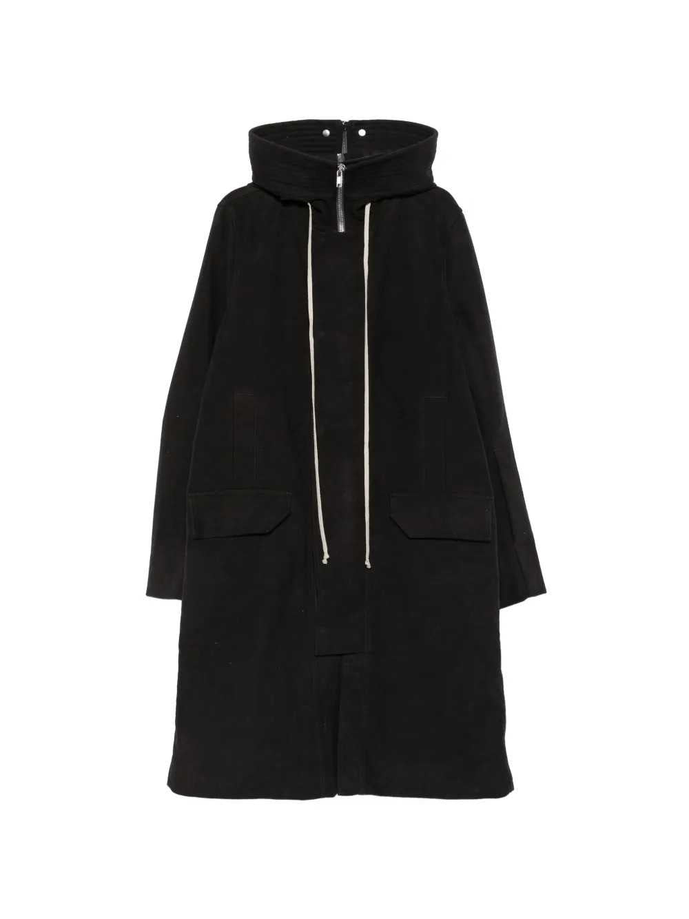 RICK OWENS Rick Owens Men Tower Oversized Parka In Black Brushed Twill
