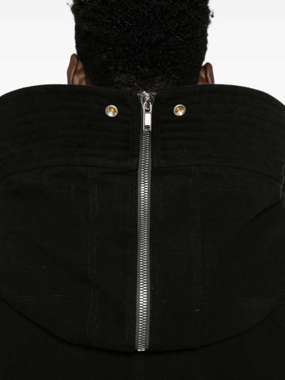 RICK OWENS Rick Owens Men Tower Oversized Parka In Black Brushed Twill