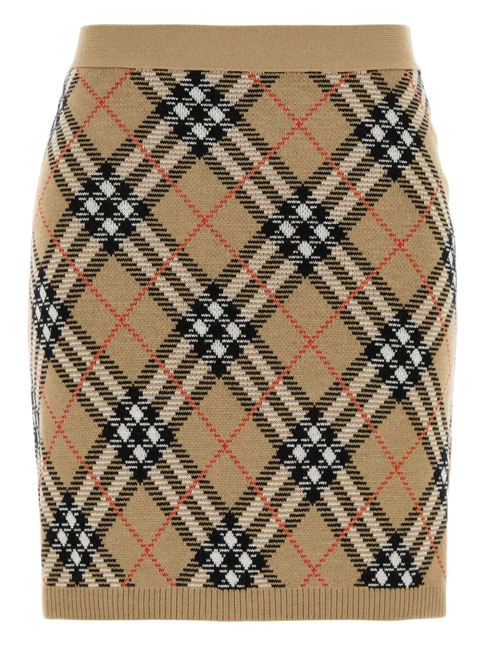 BURBERRY LONDON ENGLAND Check Knit Mini Skirt Women