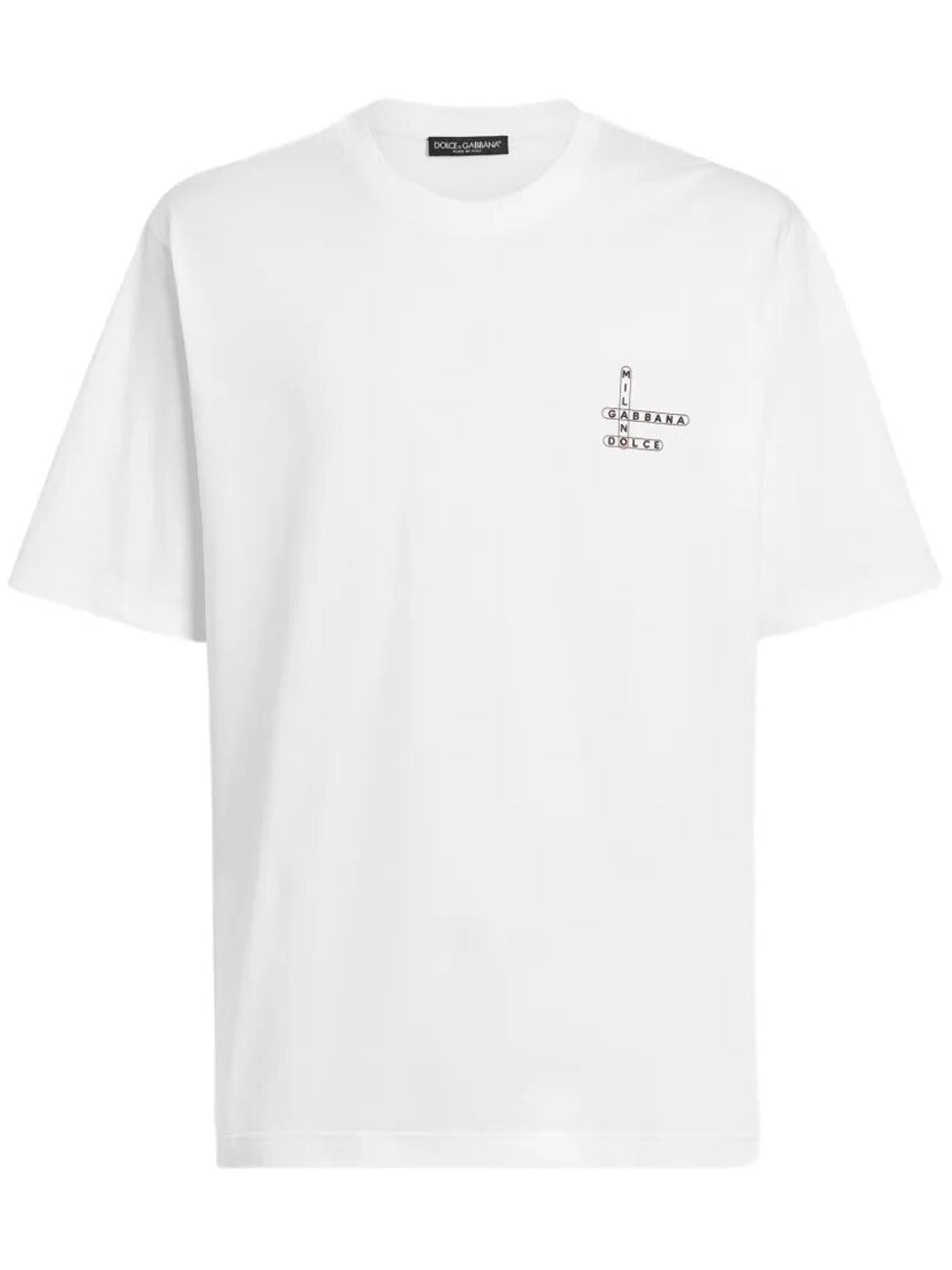 DOLCE & GABBANA Cotton T-Shirt With Crossword Print Women