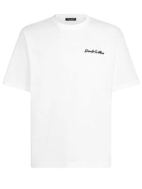 Dolce & Gabbana Men Cotton T-Shirt With Logo Embroidery