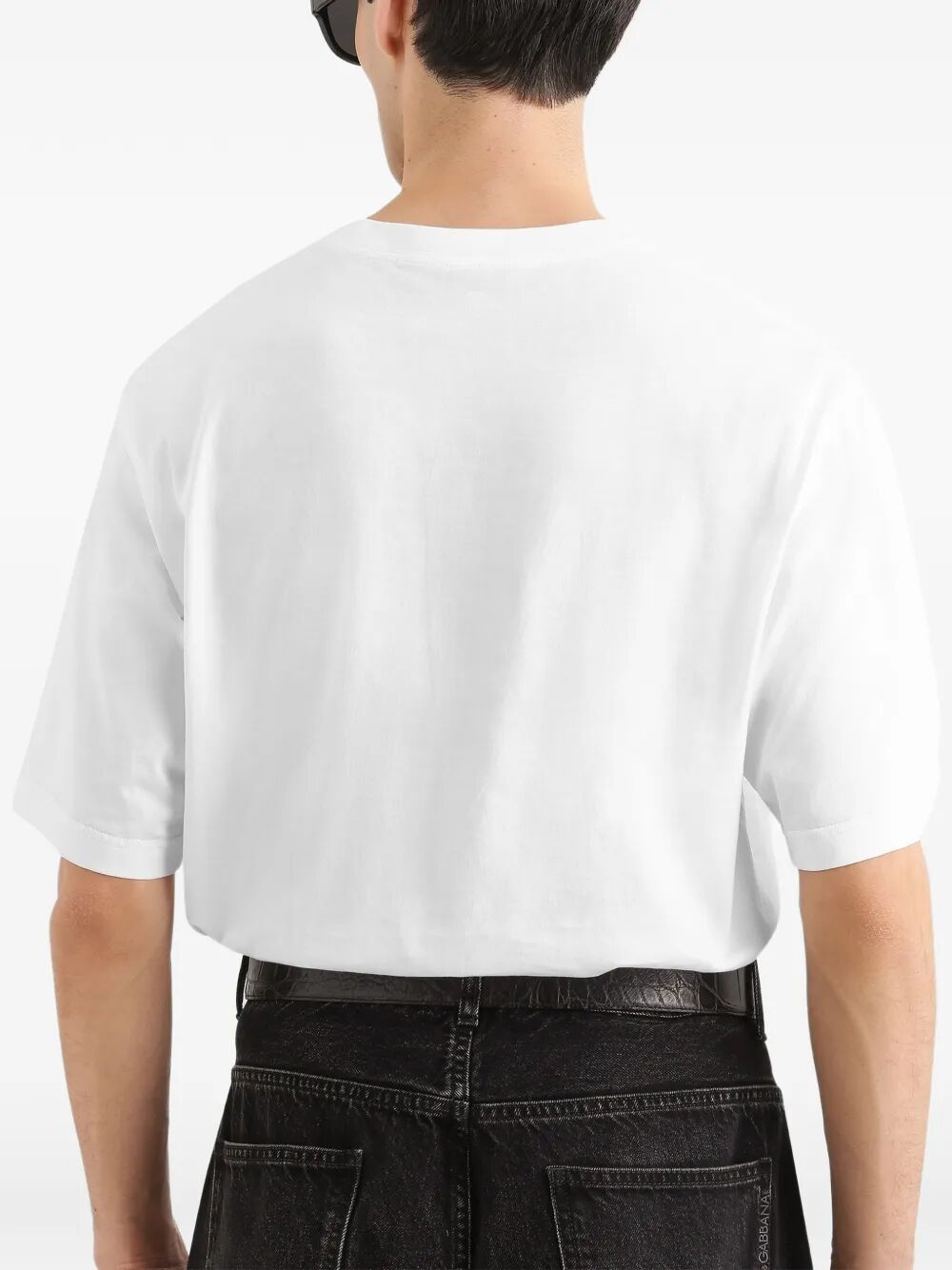 Dolce & Gabbana Men Cotton T-Shirt With Logo Embroidery