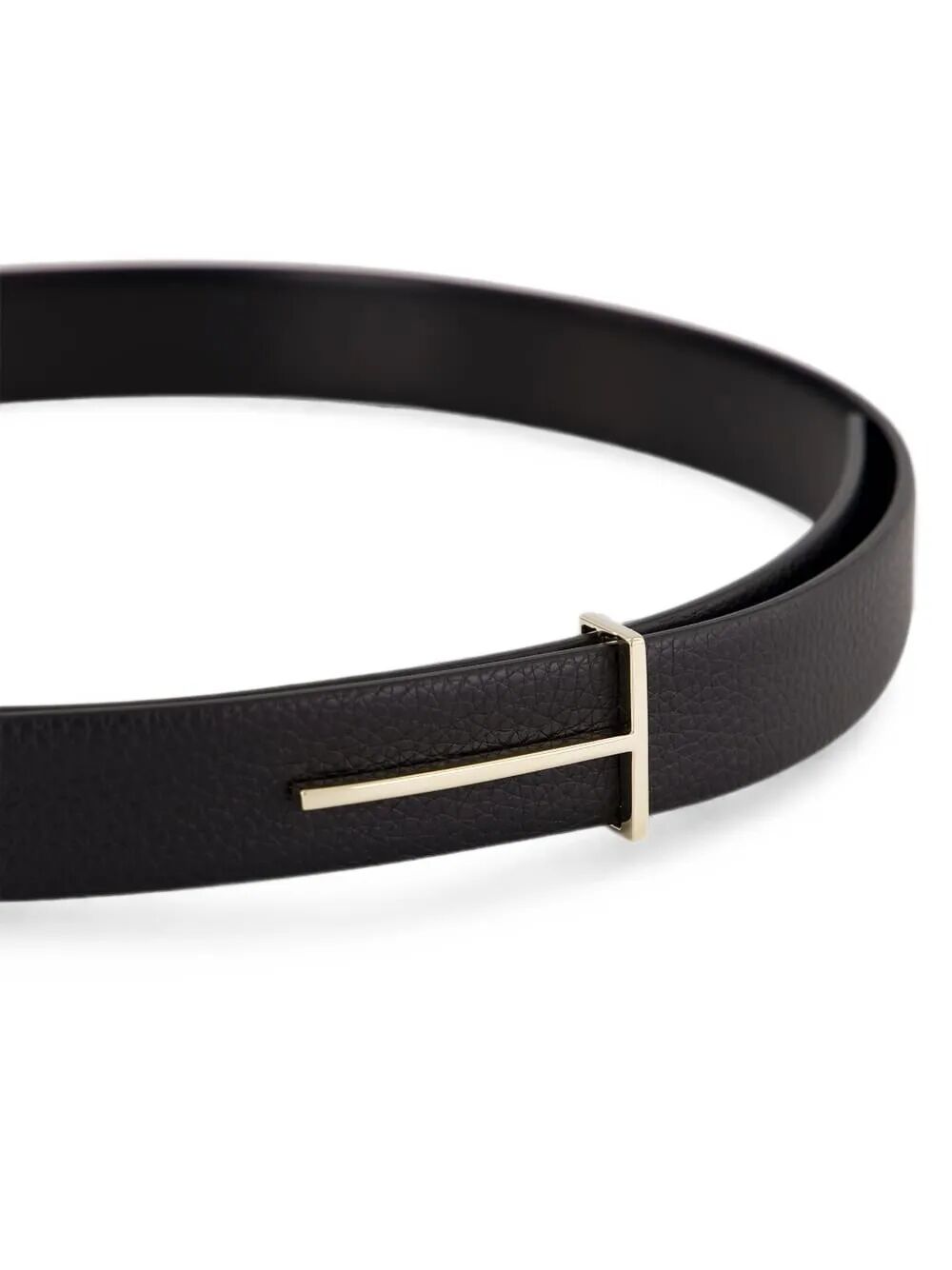 TOM FORD Tom Ford Women Grained Leather And Spazzolato Leather Slim T Belt