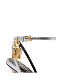 Tom Ford Women Laminated Nappa Leather Padlock Pointy Naked Sandals