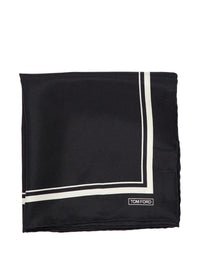Tom Ford Men Tonal Frame Silk Pocket Square