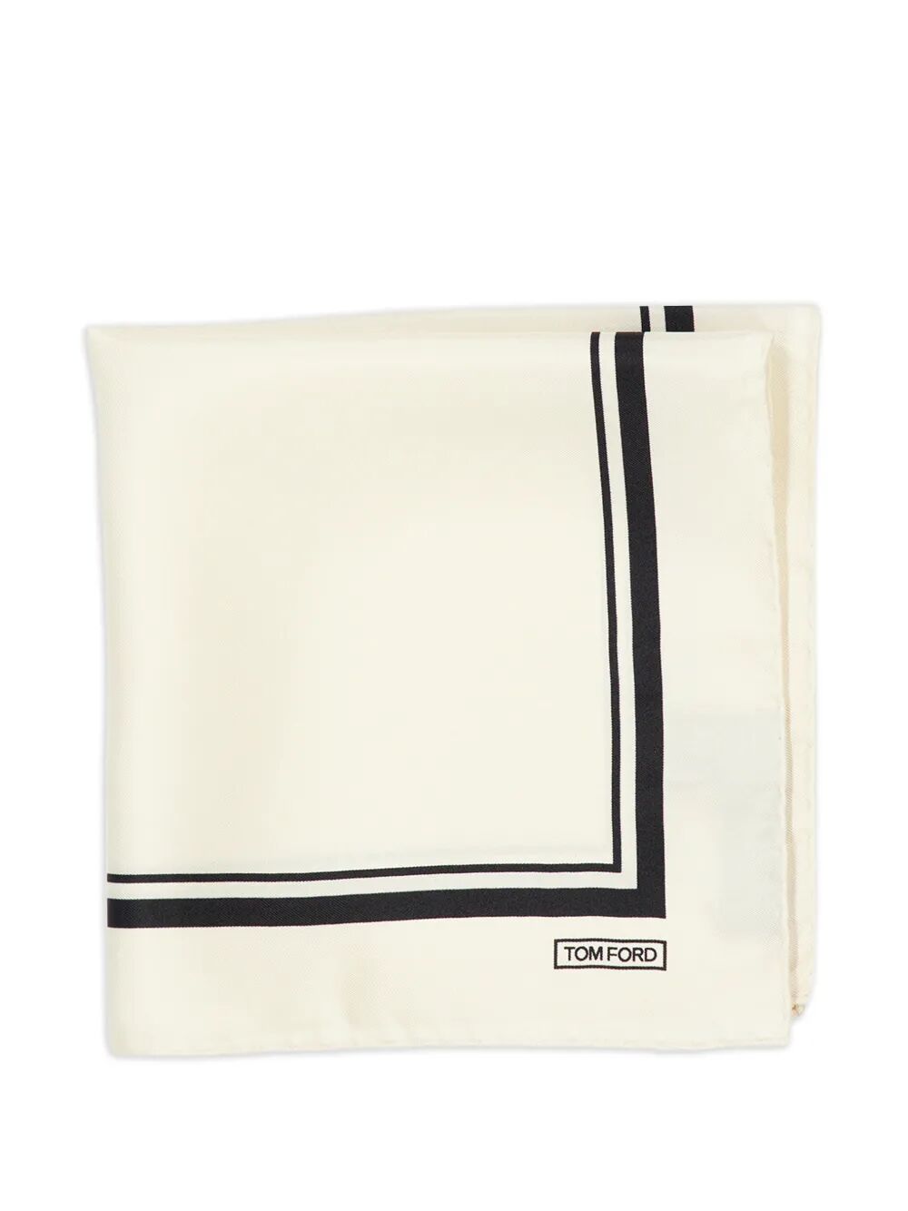 Tom Ford Men Tonal Frame Silk Pocket Square