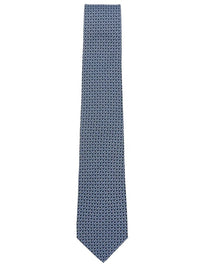 FERRAGAMO Gancini Square Print Silk Tie Women