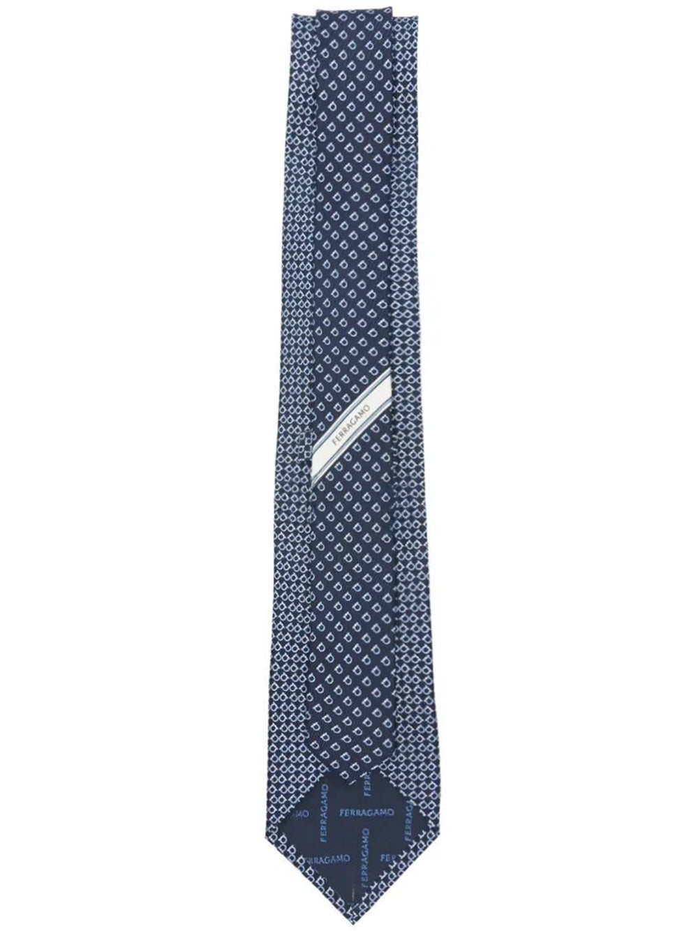 FERRAGAMO Gancini Square Print Silk Tie Women