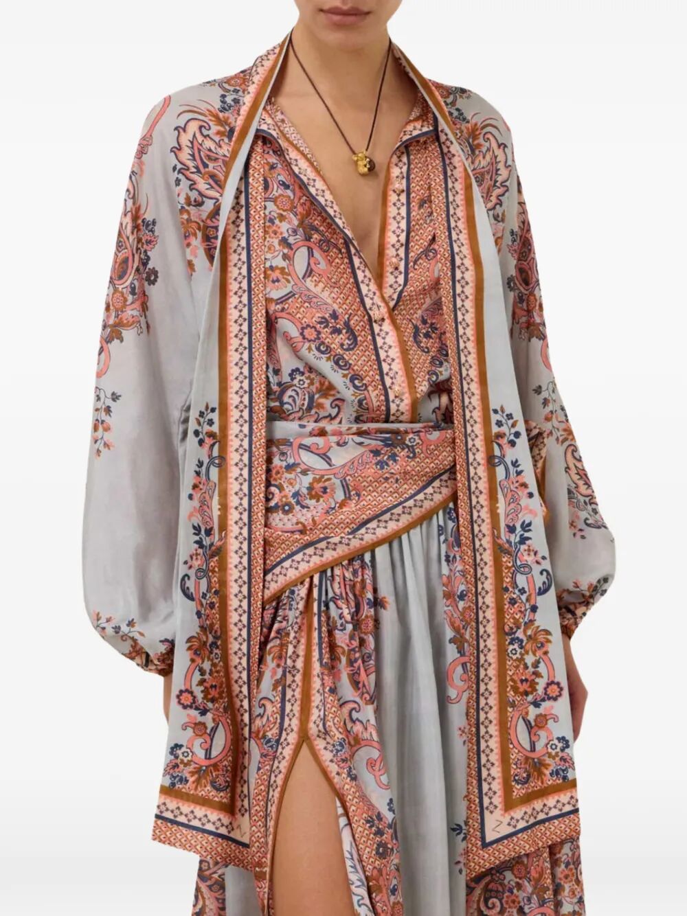 ZIMMERMANN Zimmermann Women Aster Tie Neck Silk Blouse