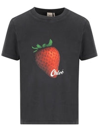 CHLOE Chloe Women Strawberry Print Cotton T-Shirt