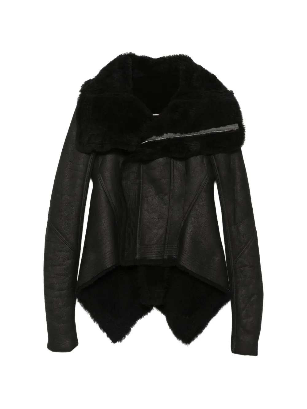 RICK OWENS Rick Owens Women Naska Asymmetric Jacket With Shearling Trim
