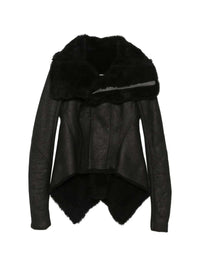 RICK OWENS Rick Owens Women Naska Asymmetric Jacket With Shearling Trim