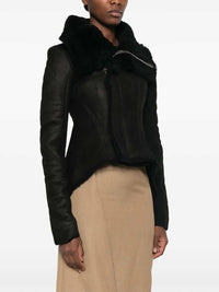 RICK OWENS Rick Owens Women Naska Asymmetric Jacket With Shearling Trim