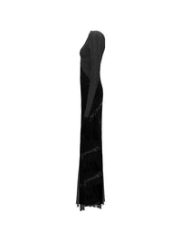 RICK OWENS Rick Owens Women Long-Sleeved Maxi Dress With Velvet Inserts
