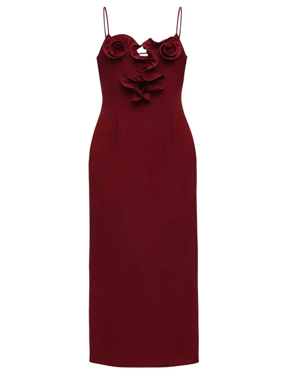 MAGDA BUTRYM Magda Butrym Women Bordeaux Midi Beach Dress In Cotton And Silk With Floral Details.