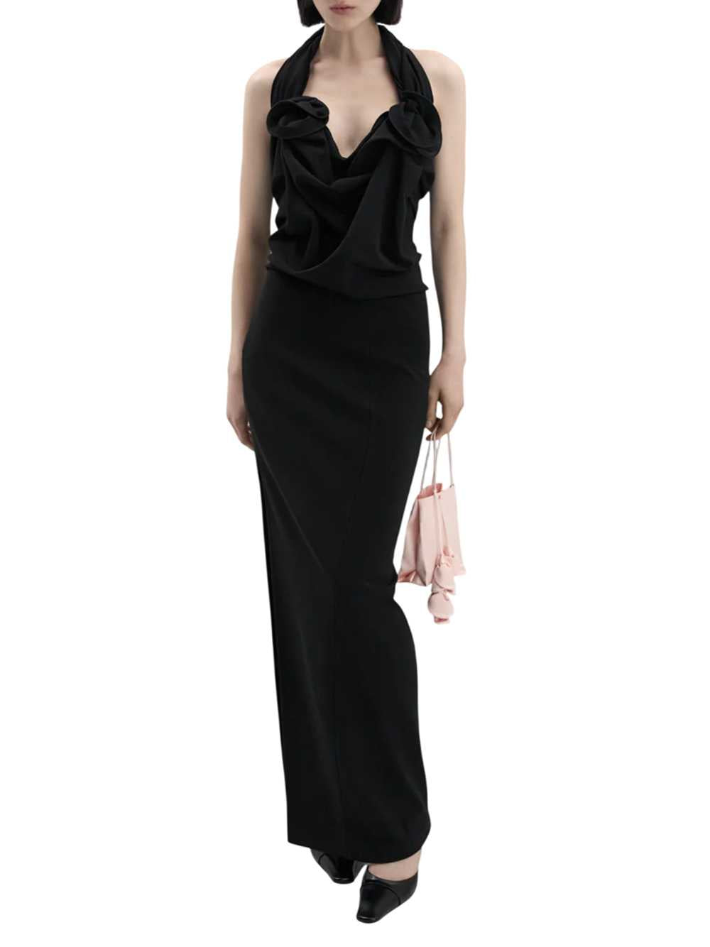 MAGDA BUTRYM Magda Butrym Women Draped Halter-Neck Dress With Black Corset