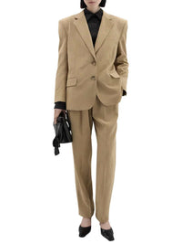 MAGDA BUTRYM Magda Butrym Women Beige Tapered Trousers With Pleats