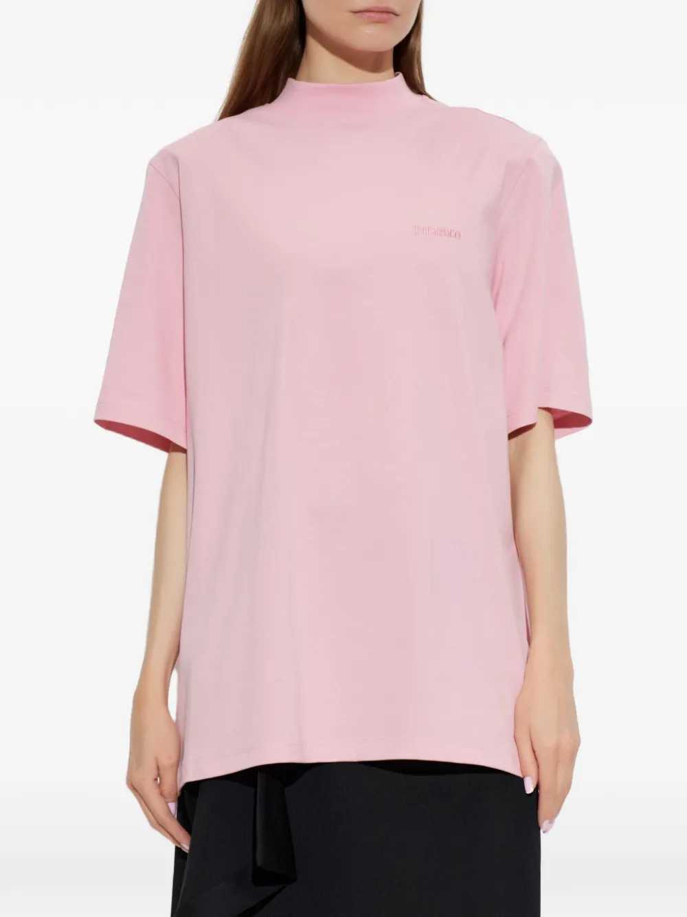 The Attico Women Logo-Print High-Neck T-Shirt