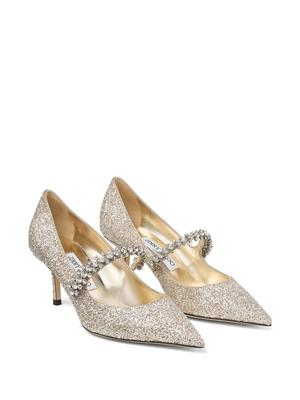 JIMMY CHOO Crystal Embellished Bing 65 Pumps In Glitter Fabric Women