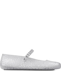 JIMMY CHOO Clear Jelly Ballerina Flats With Crystal Embellishment Women
