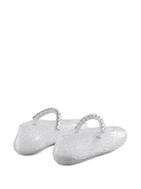 JIMMY CHOO Clear Jelly Ballerina Flats With Crystal Embellishment Women