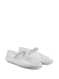 JIMMY CHOO Clear Jelly Ballerina Flats With Crystal Embellishment Women