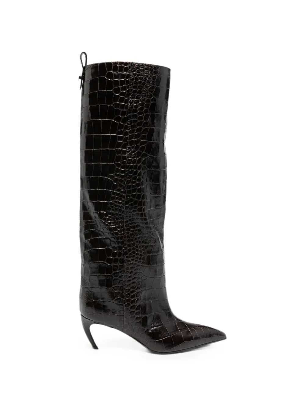 THE ATTICO The Attico Women Lea Knee-High Boots With A Pointed Toe And Crocodile-Effect Toe