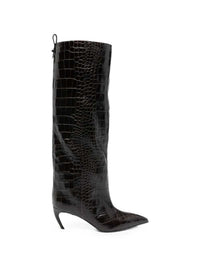 THE ATTICO The Attico Women Lea Knee-High Boots With A Pointed Toe And Crocodile-Effect Toe