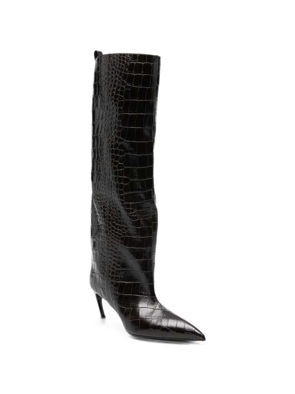 THE ATTICO The Attico Women Lea Knee-High Boots With A Pointed Toe And Crocodile-Effect Toe