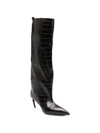 THE ATTICO The Attico Women Lea Knee-High Boots With A Pointed Toe And Crocodile-Effect Toe