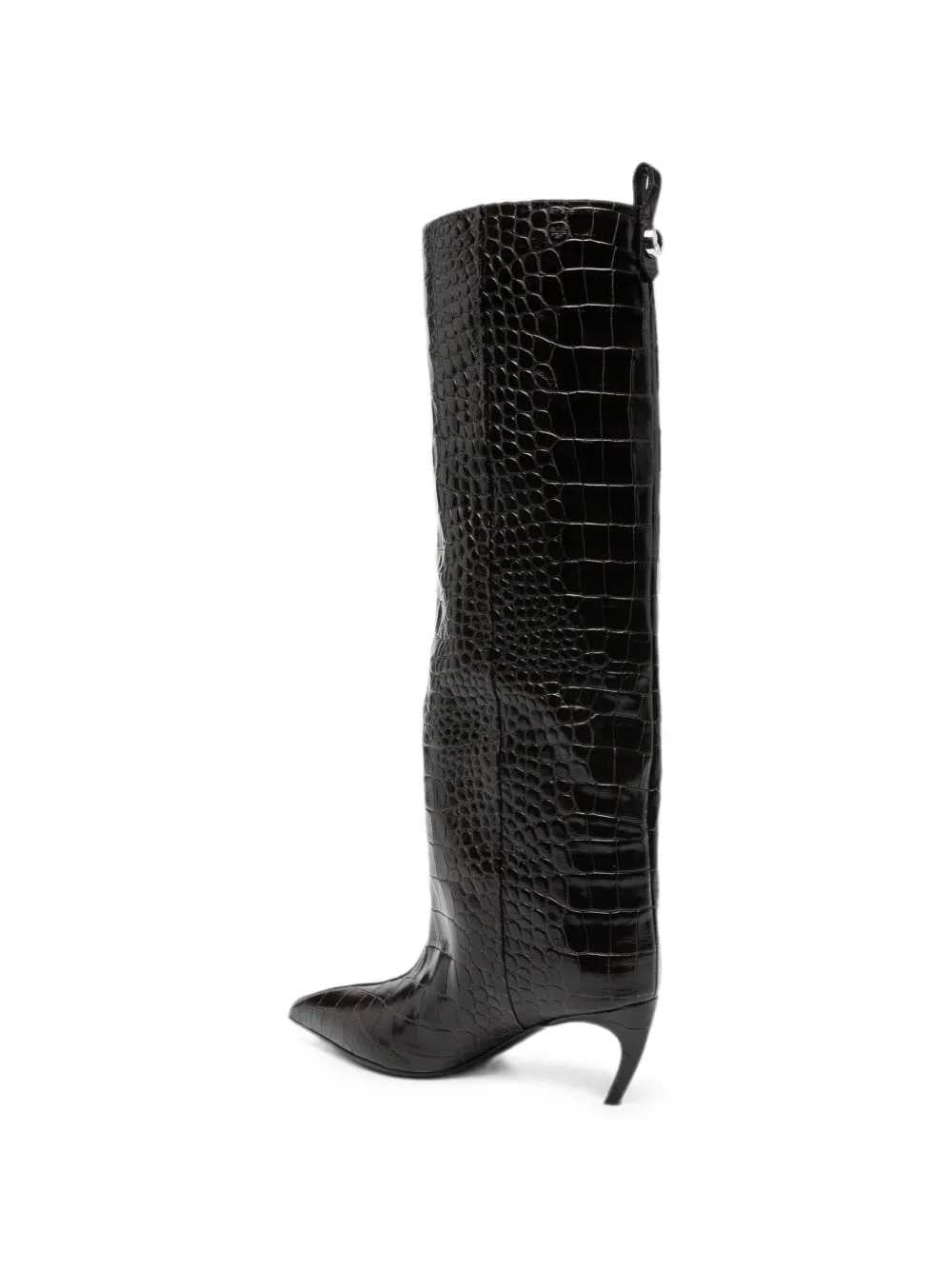 THE ATTICO The Attico Women Lea Knee-High Boots With A Pointed Toe And Crocodile-Effect Toe