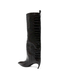 THE ATTICO The Attico Women Lea Knee-High Boots With A Pointed Toe And Crocodile-Effect Toe