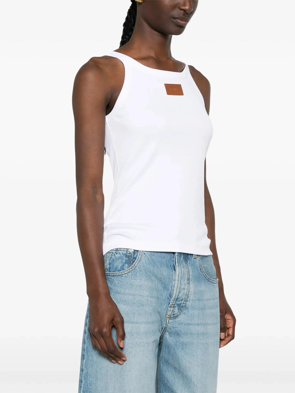FENDI Fendi Women Fendi Ribs Top With Logo Embroidery