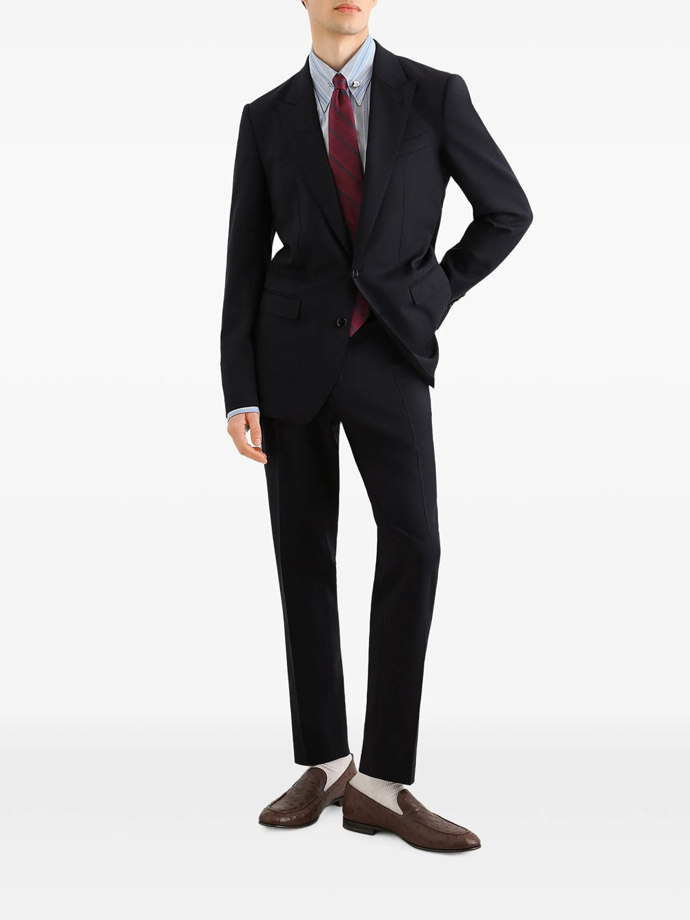 Dolce & Gabbana Men Abito Monopetto Martini Light In Gabardina Di Lana