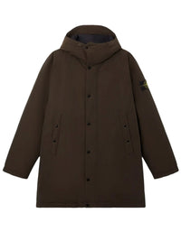 Stone Island Men Parka Lungo Imbottito Con Antigoccia