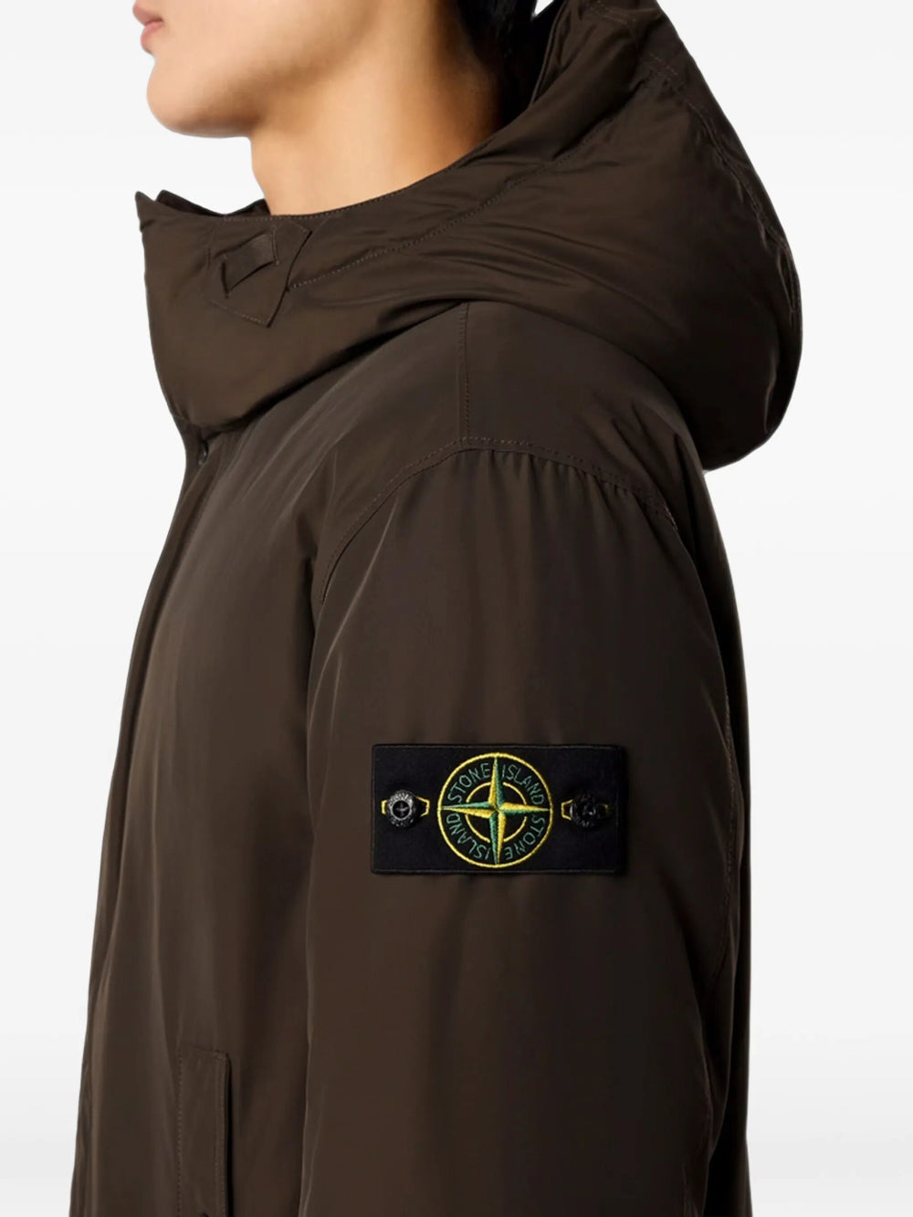 Stone Island Men Parka Lungo Imbottito Con Antigoccia