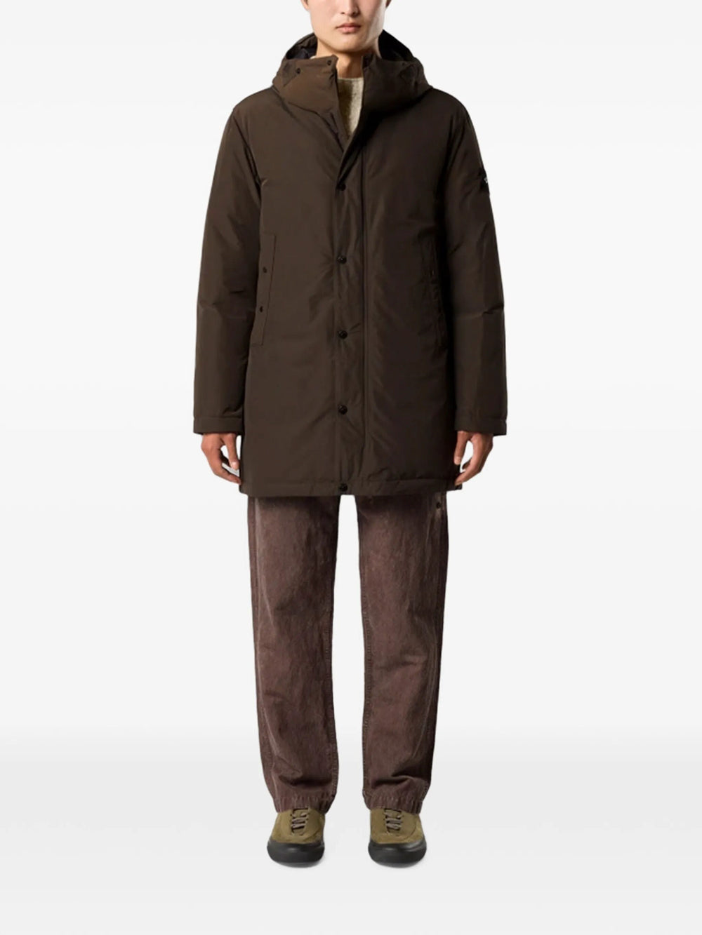 Stone Island Men Parka Lungo Imbottito Con Antigoccia