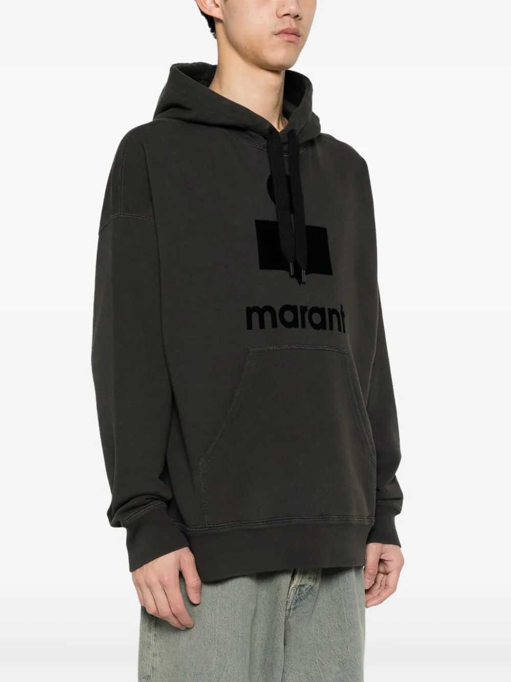 Marant Men Miley Flocked-Logo Hoodie