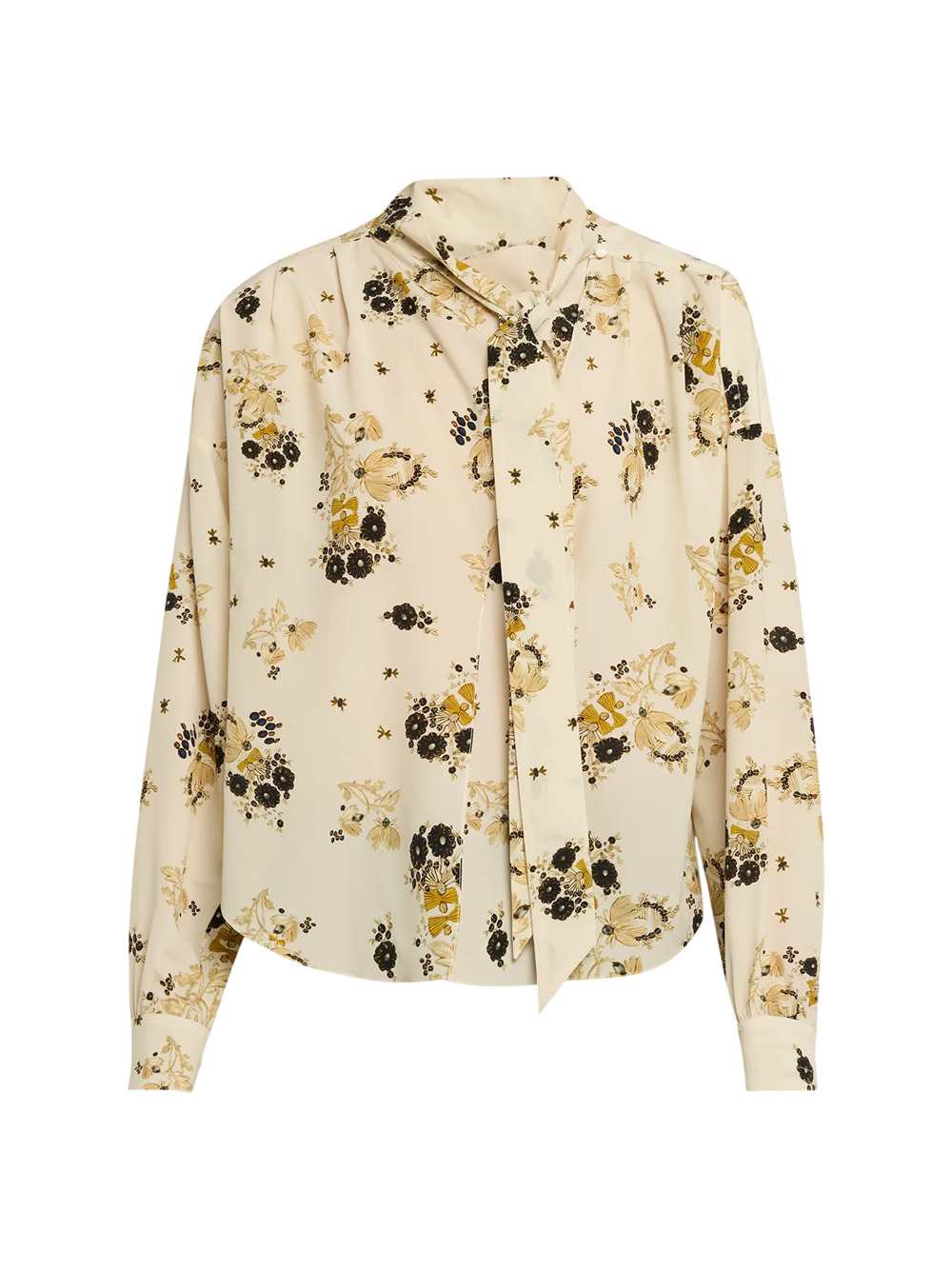 MARANT Marant Women Fedry Floral-Print Silk Blouse With Scarf-Style Neckline