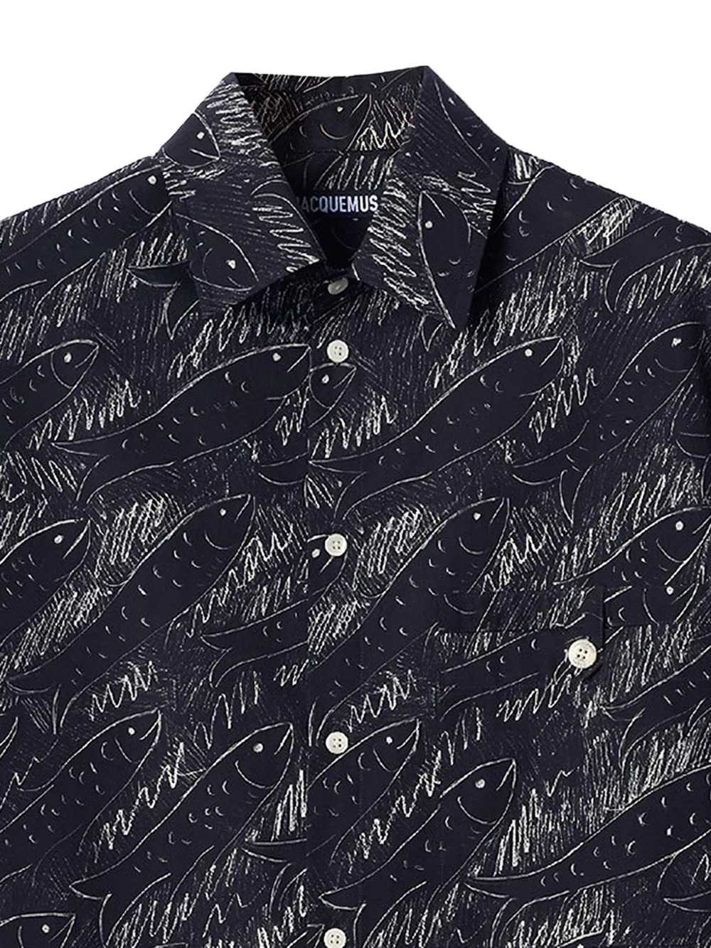 JACQUEMUS Jacquemus Men Rio Fish-Print Short-Sleeve Shirt